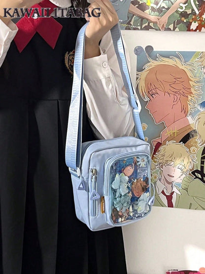 Mini Ita Bag Women Korean Casual Crossbody Bags Transparent Pocket Small Shoulder Bag Purses And Phone Ita Bag Y2K DIY Bag
