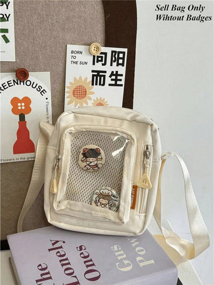 Mini Ita Bag Women Korean Casual Crossbody Bags Transparent Pocket Small Shoulder Bag Purses And Phone Ita Bag Y2K DIY Bag