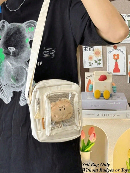 Mini Ita Bag Women Korean Casual Crossbody Bags Transparent Pocket Small Shoulder Bag Purses And Phone Ita Bag Y2K DIY Bag