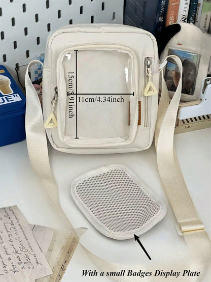 Mini Ita Bag Women Korean Casual Crossbody Bags Transparent Pocket Small Shoulder Bag Purses And Phone Ita Bag Y2K DIY Bag