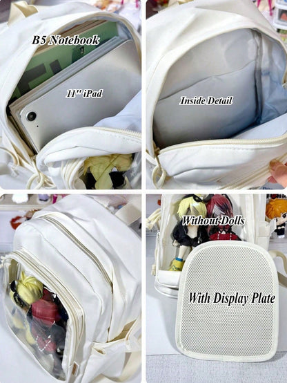 Back To School Gift/Anime/Concert Fans Backpack Girls Kawaii Mini Backpacks Clear Transparent Ita Backpack Women With Display Plate Itabag School Backpacks