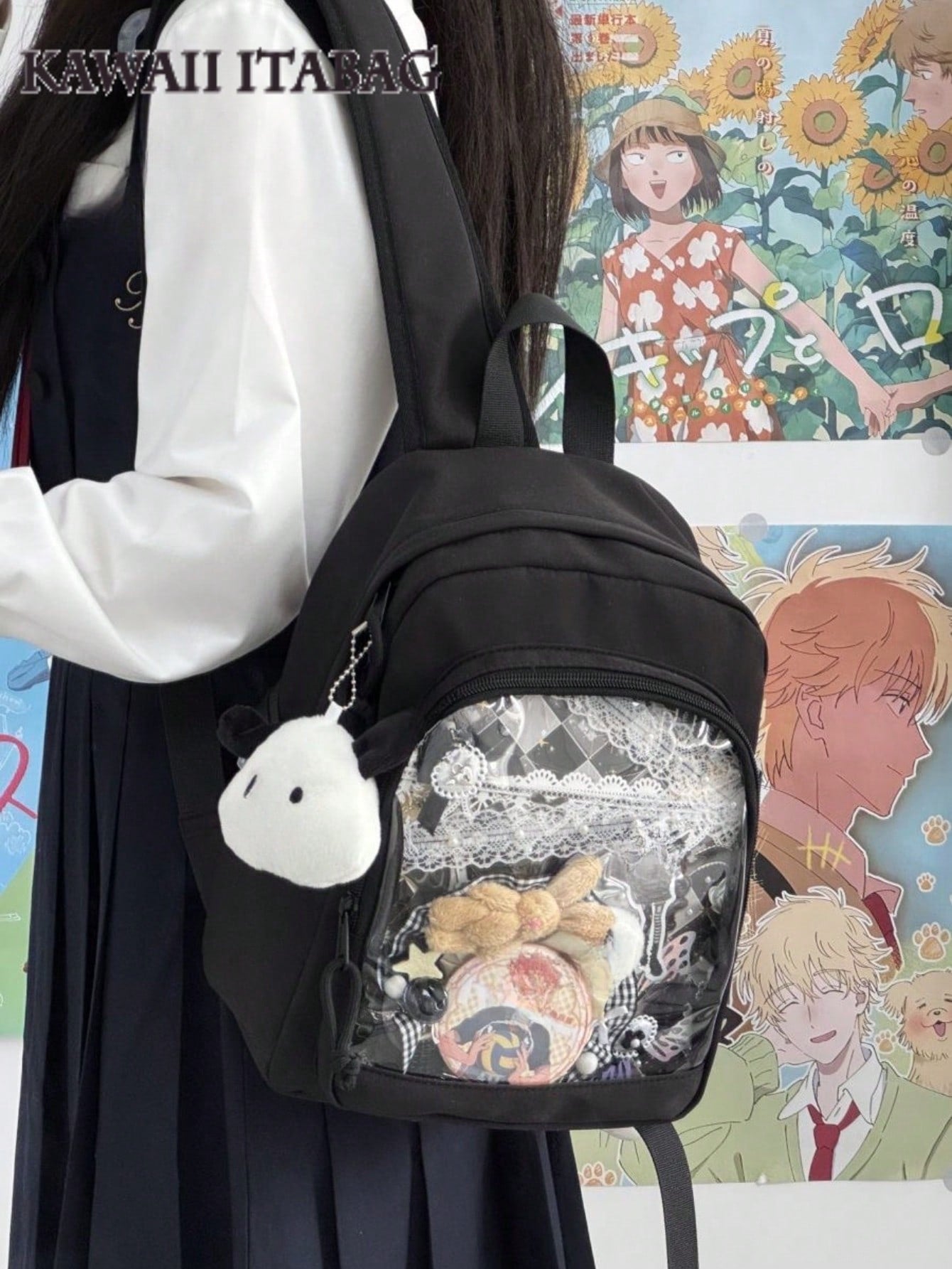 Back To School Gift/Anime/Concert Fans Backpack Girls Kawaii Mini Backpacks Clear Transparent Ita Backpack Women With Display Plate Itabag School Backpacks