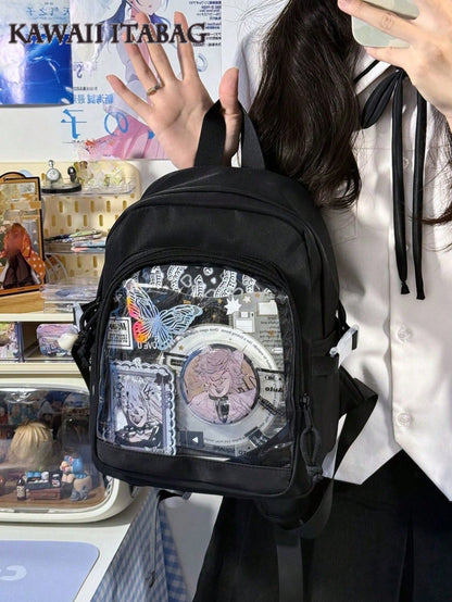 Back To School Gift/Anime/Concert Fans Backpack Girls Kawaii Mini Backpacks Clear Transparent Ita Backpack Women With Display Plate Itabag School Backpacks