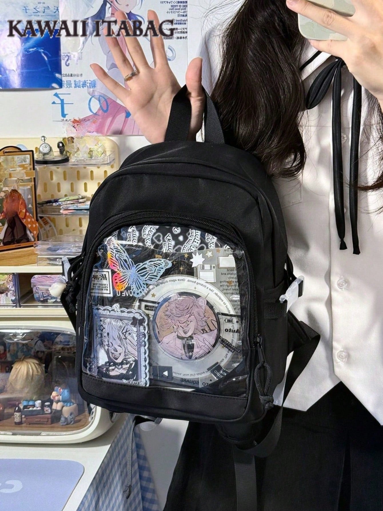 Back To School Gift/Anime/Concert Fans Backpack Girls Kawaii Mini Backpacks Clear Transparent Ita Backpack Women With Display Plate Itabag School Backpacks