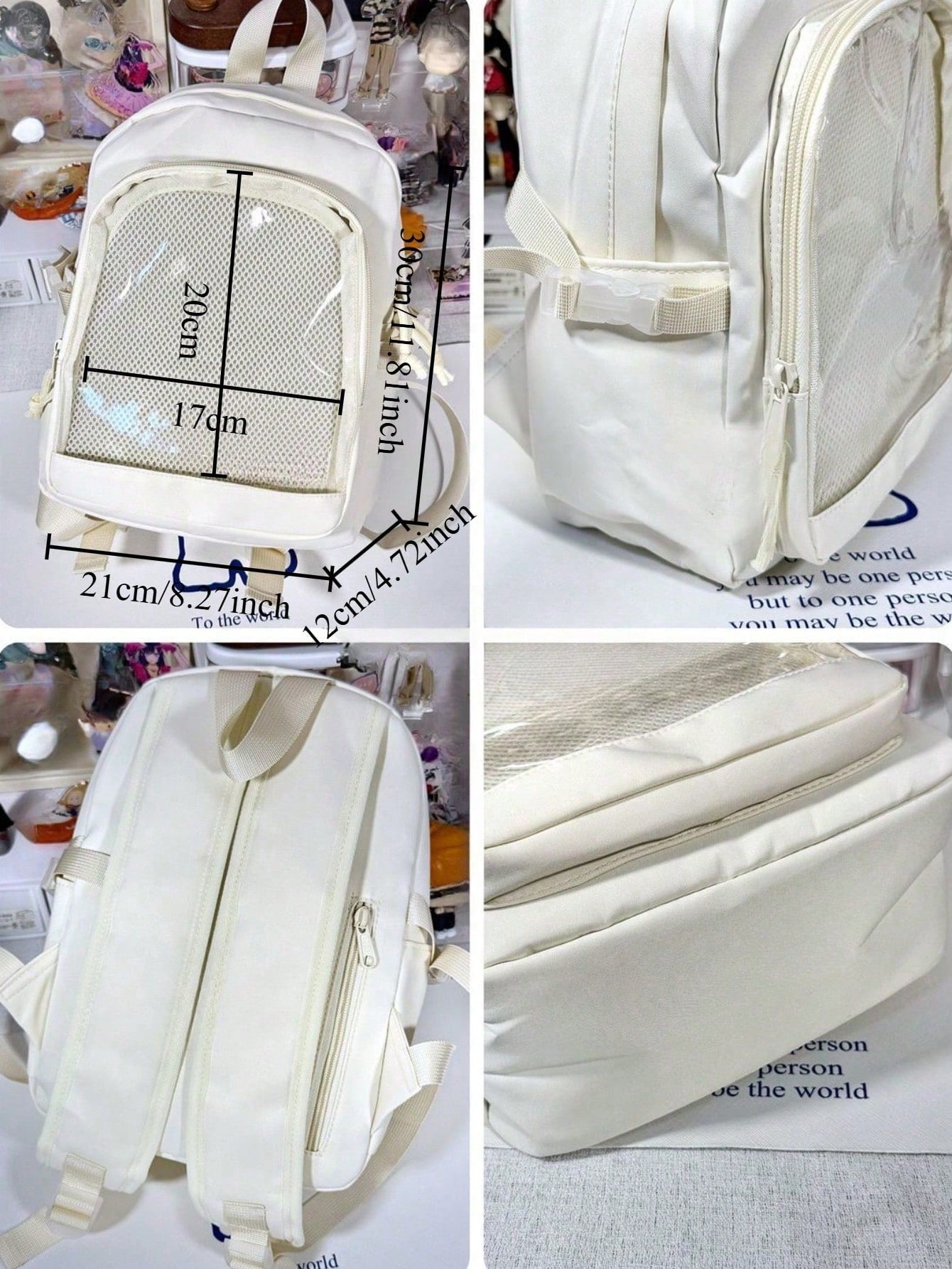 Back To School Gift/Anime/Concert Fans Backpack Girls Kawaii Mini Backpacks Clear Transparent Ita Backpack Women With Display Plate Itabag School Backpacks