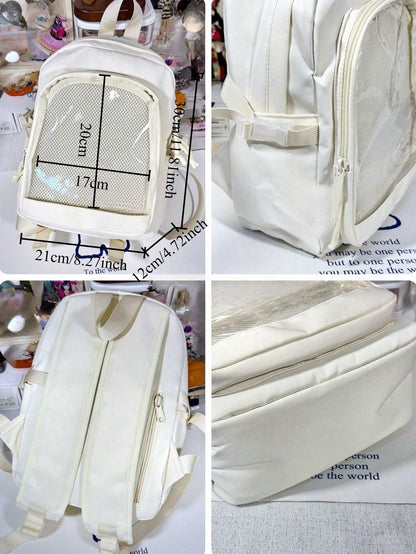 Back To School Gift/Anime/Concert Fans Backpack Girls Kawaii Mini Backpacks Clear Transparent Ita Backpack Women With Display Plate Itabag School Backpacks