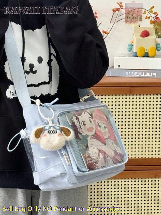 Back To School Gift Crossbody Bags Women Itabag Clear Transparent 2 Sides Pockets Ita Bag School Shoulder Bag Book Bag Satchels