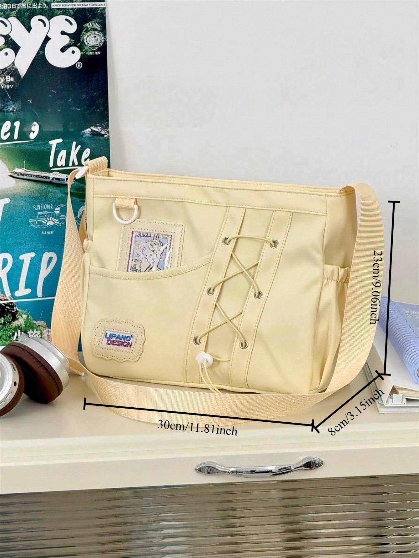 Japanese Preppy Style Crossbody Bags Girls DIY Can Put 10cm Dolls Bag Cross Strap Card Bag Ita Bag JK Double-Sided Wearable School Bags Back To School Gift Cute Lolita Shoulder Bag Messenger Bag Kawaii Design Reversible Bag Transparent Clear Women