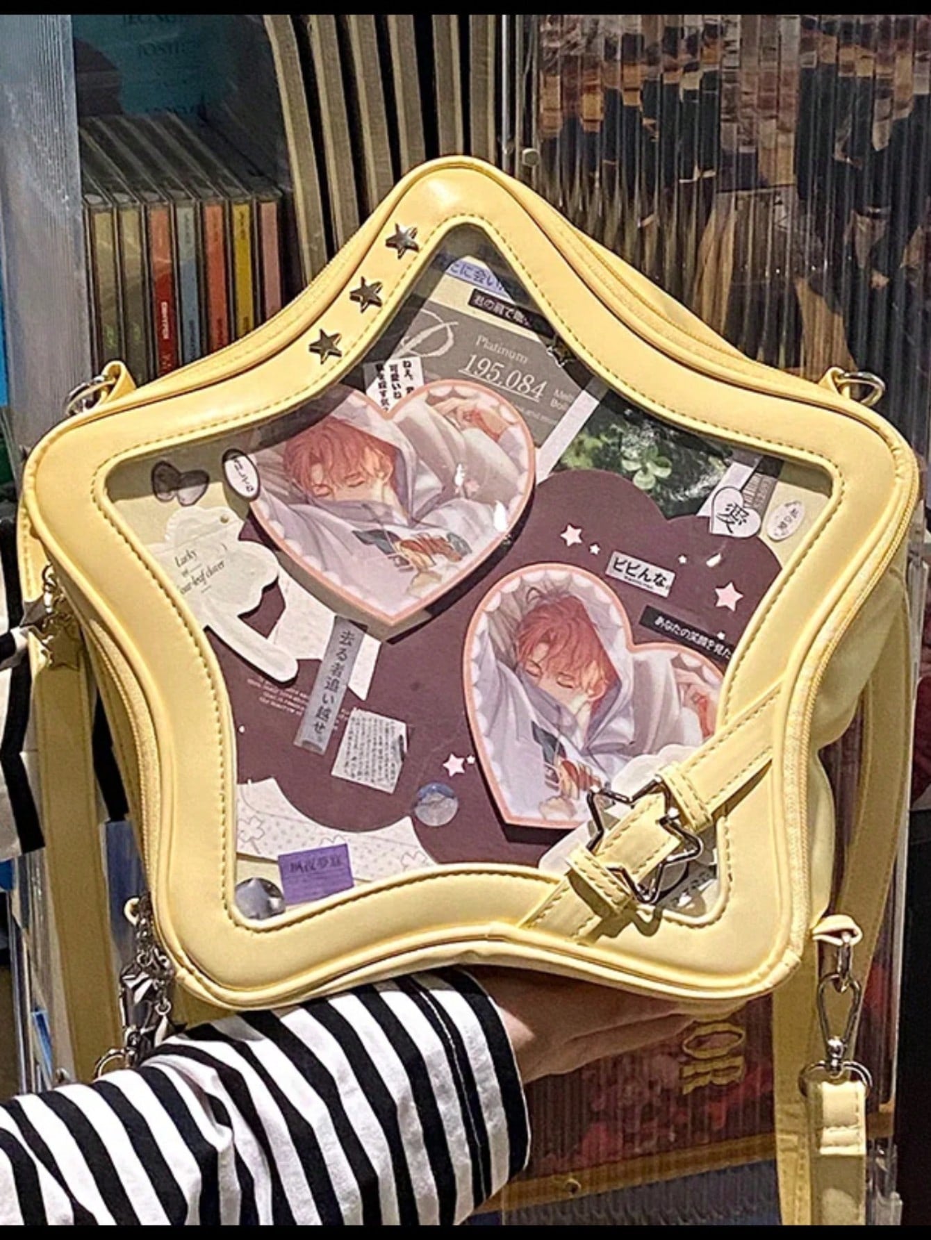 Star-Shaped Transparent Ita Bag Display Crossbody for Anime Pins, Badges & Character Merchandise
