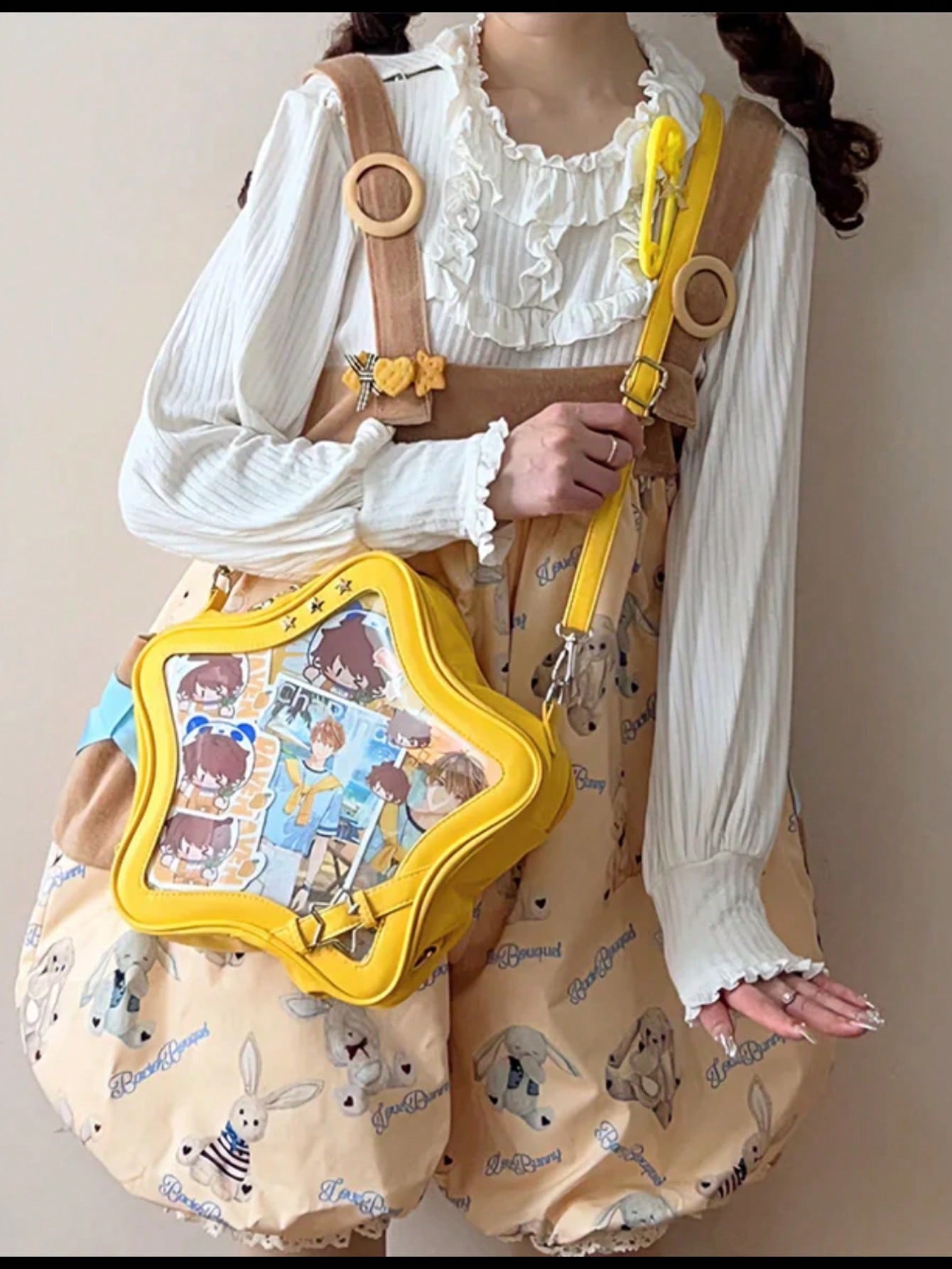 Star-Shaped Transparent Ita Bag Display Crossbody for Anime Pins, Badges & Character Merchandise