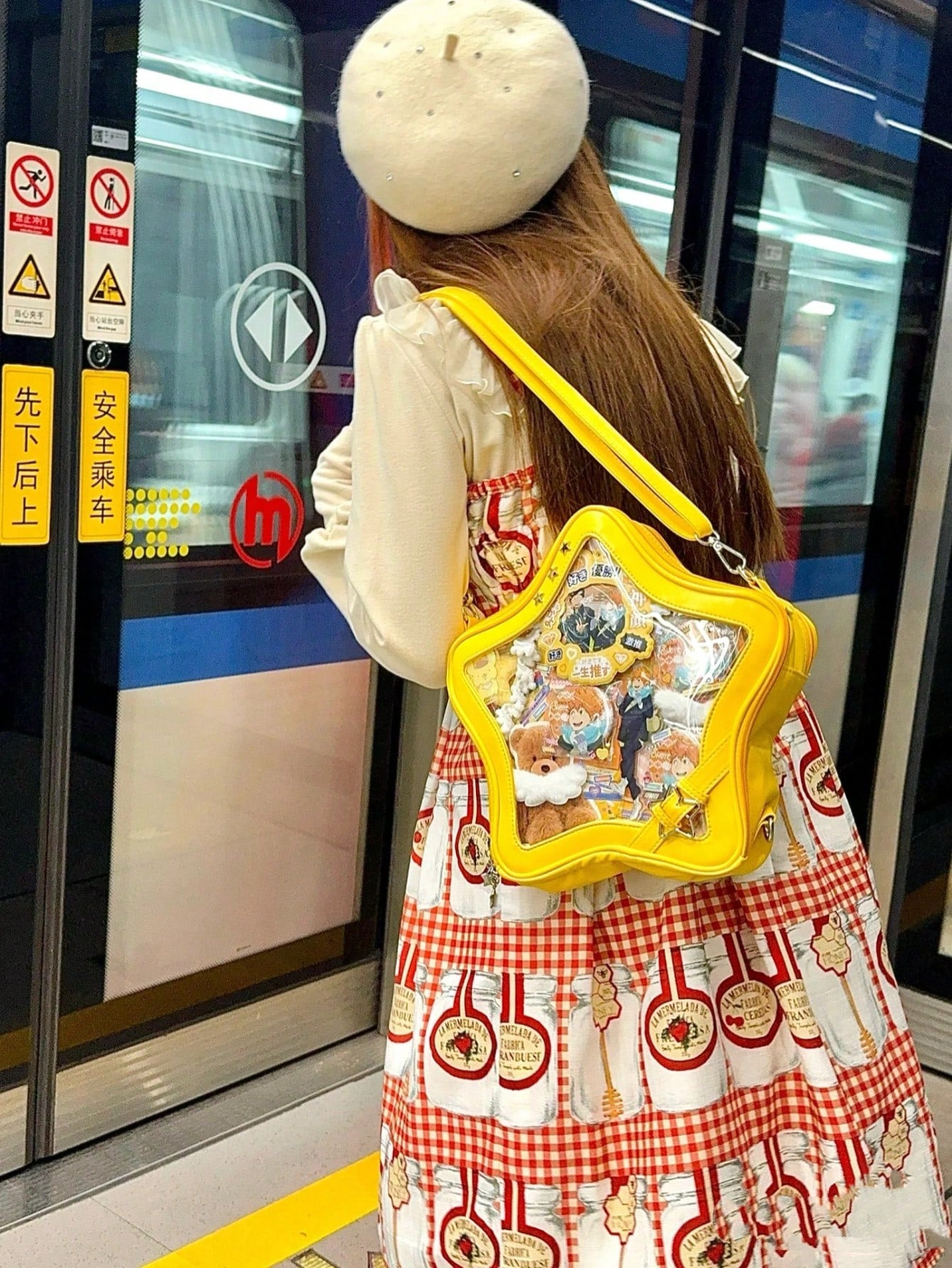 Star-Shaped Transparent Ita Bag Display Crossbody for Anime Pins, Badges & Character Merchandise