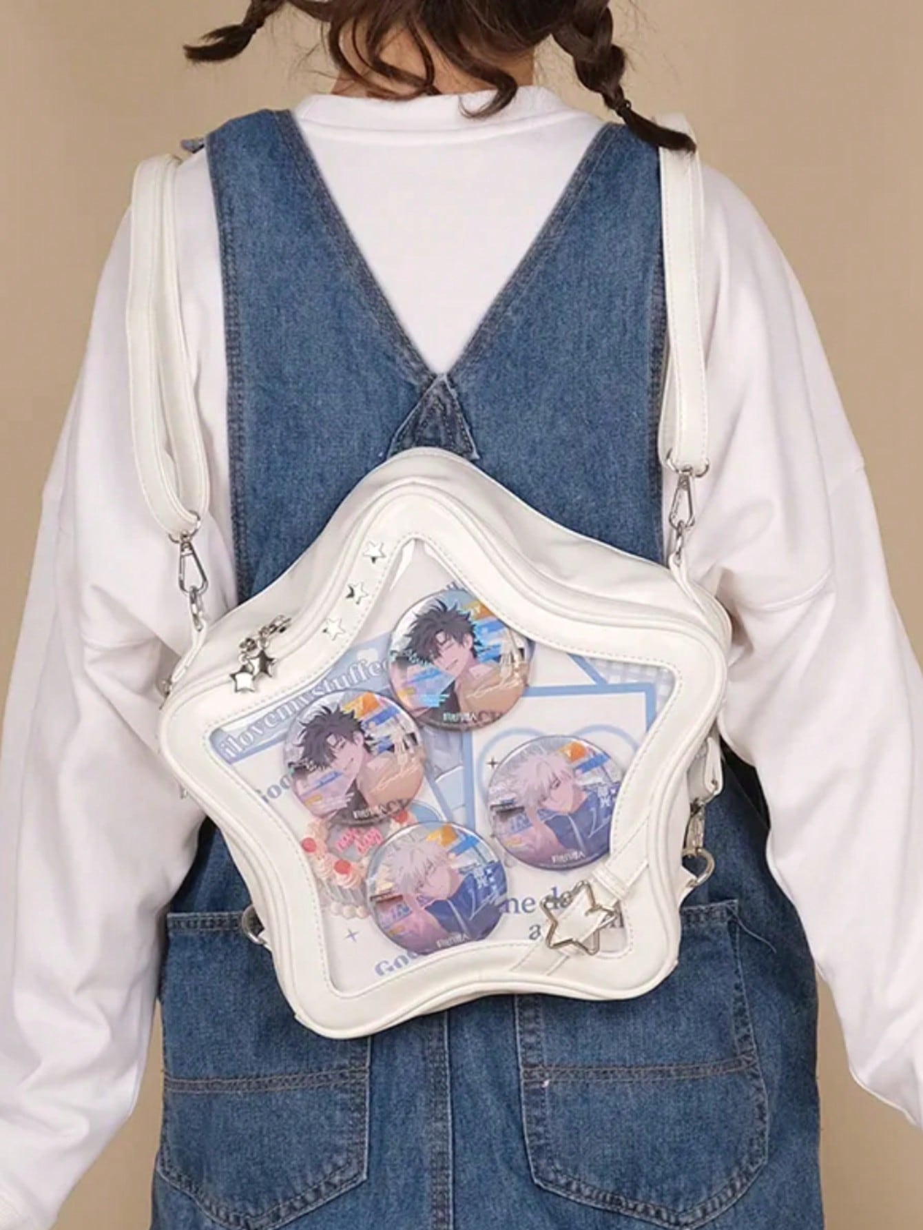 Star-Shaped Transparent Ita Bag Display Crossbody for Anime Pins, Badges & Character Merchandise