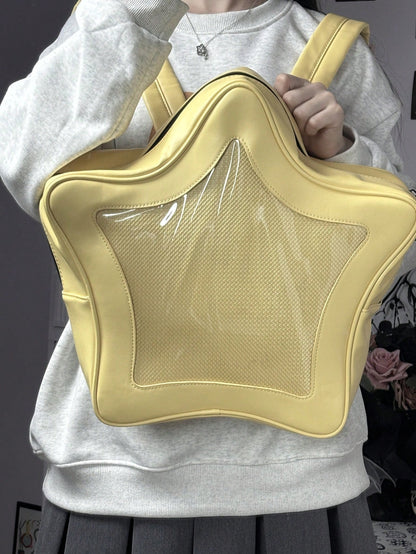Star-Shaped Transparent Ita Bag Display Crossbody for Anime Pins, Badges & Character Merchandise