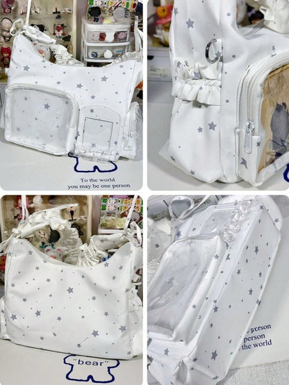 White star ita bag showing side pocket and strap details