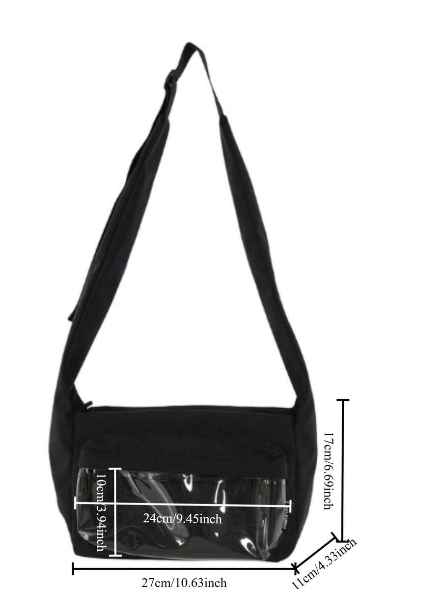 Kawaii Ita Messenger Bag with Clear Display Window – Crossbody Shoulder Bag for Pins, Plushies & Anime Merch