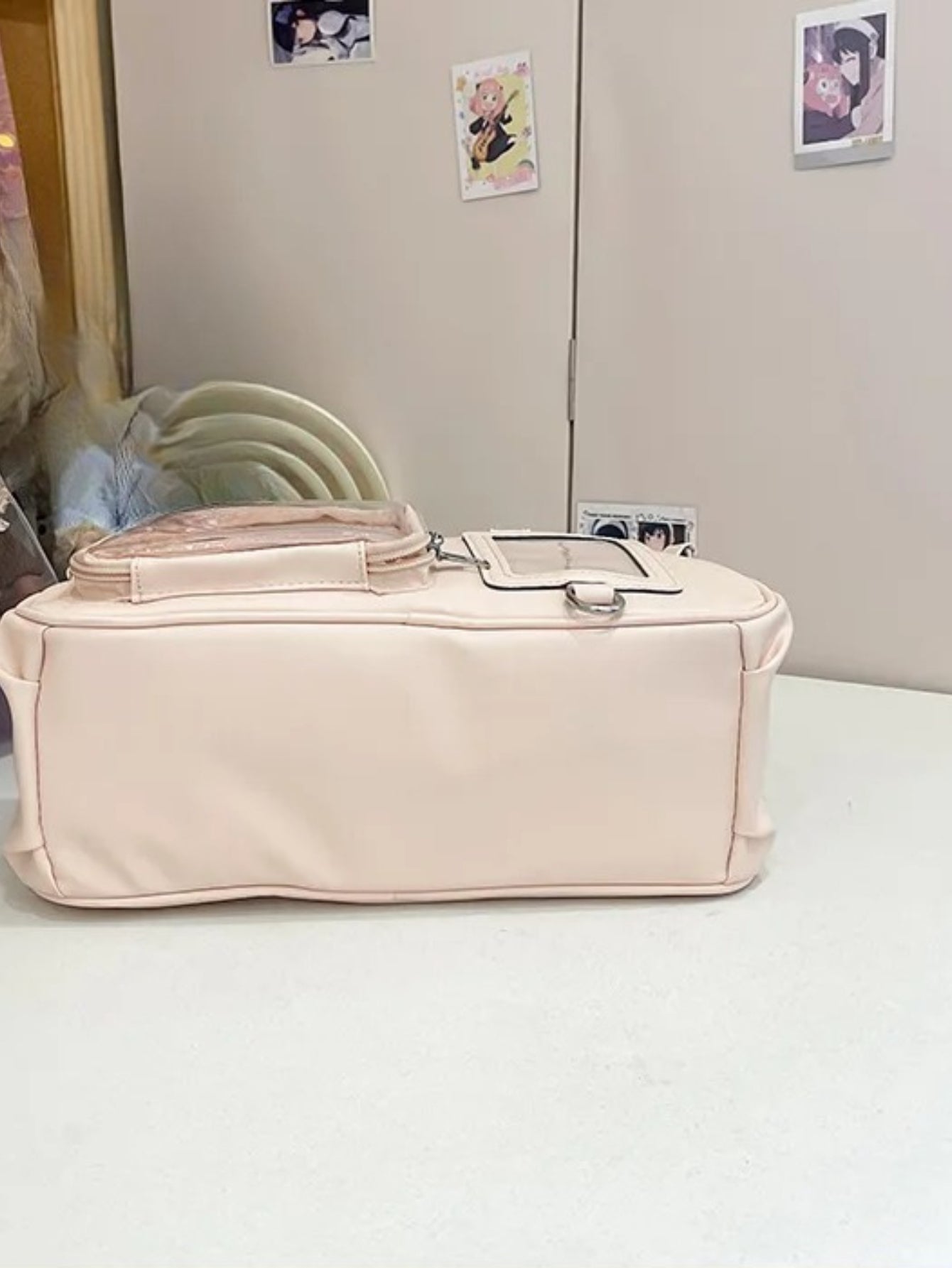Bowling Style Ita Bag with Two Clear Display Windows – Pin & Badge Showcase Handbag