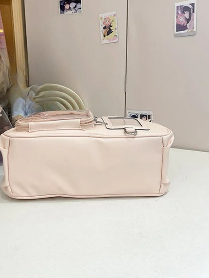 Bowling Style Ita Bag with Two Clear Display Windows – Pin & Badge Showcase Handbag