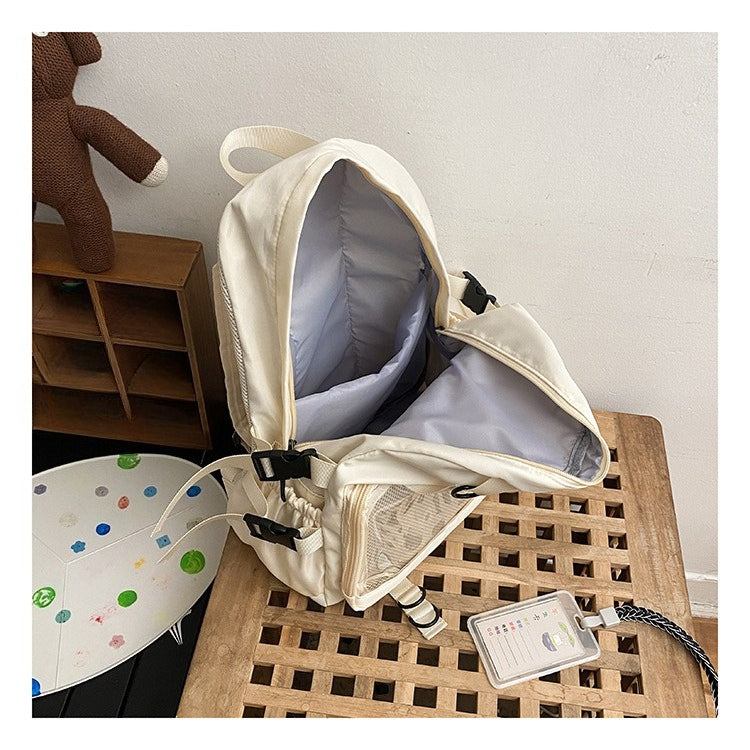kawaii ita bag backpack interior empty blue grey lining cream white colourway