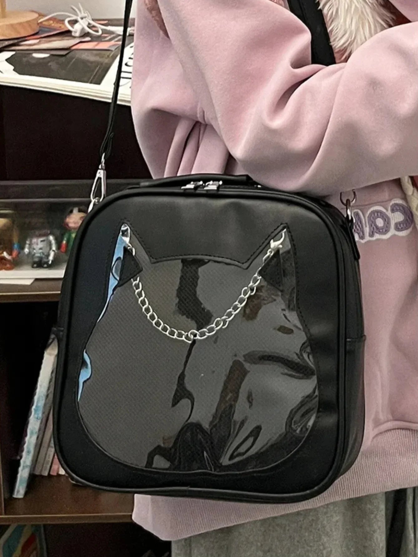 3Ways Japanese Kawaii Itabag Women PU Leather Transparent Backpack Cat Shaped Handbags - Ita Bag Lover