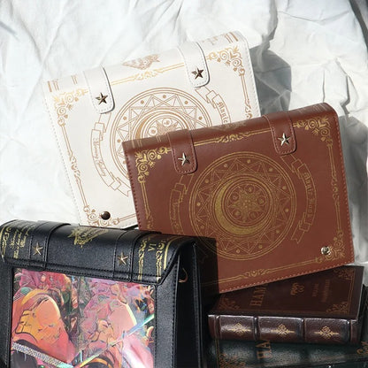 Magic circle book ita bags in white brown black colours