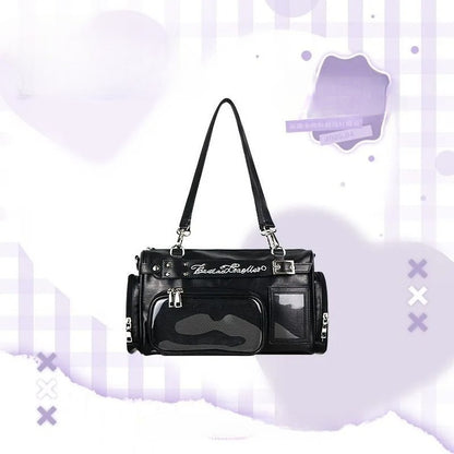 Kawaii Transparent Display Boston Bag | Large Ita Bag with 3D Pocket Window