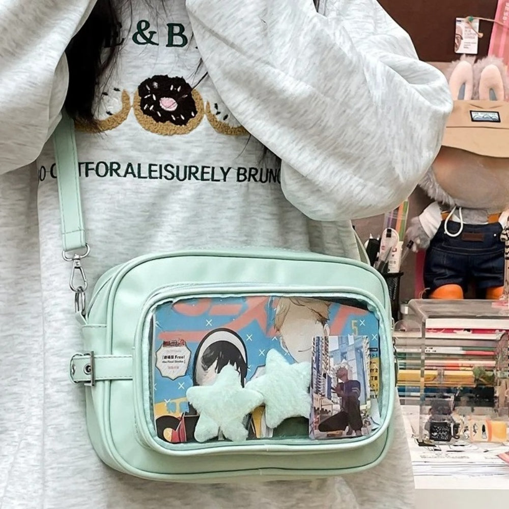 Y2K Camera Ita Bag | Clear Window Crossbody for Anime Pins & Photocards
