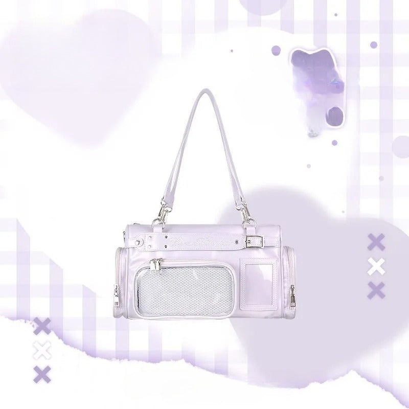 Kawaii Transparent Display Boston Bag | Large Ita Bag with 3D Pocket Window