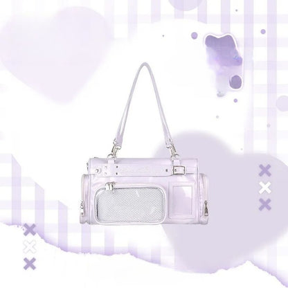 Kawaii Transparent Display Boston Bag | Large Ita Bag with 3D Pocket Window