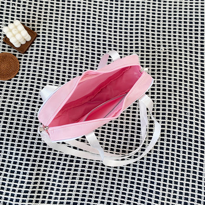 Heart Shaped Ita Bag — Clear Display Nylon Crossbody for Anime Pins & Kawaii Collectors