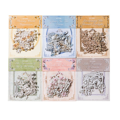 Hollow Relief Retro Corner Stickers — Baroque Floral Scrapbook Embellishments