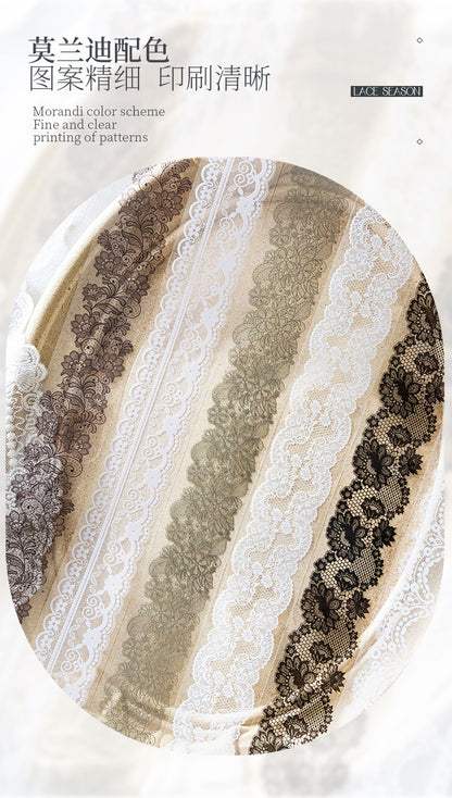 Lace Season Series Irregular Lace PET Tape — Vintage Floral Washi Tape for Journaling & Gift Wrapping