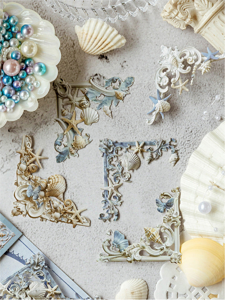 Hollow Relief Retro Corner Stickers — Baroque Floral Scrapbook Embellishments