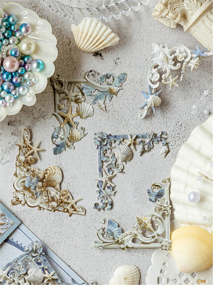 Hollow Relief Retro Corner Stickers — Baroque Floral Scrapbook Embellishments