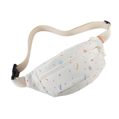 Kawaii Confetti Print Nylon Chest Bag — Women's Crossbody Sling Fanny Pack