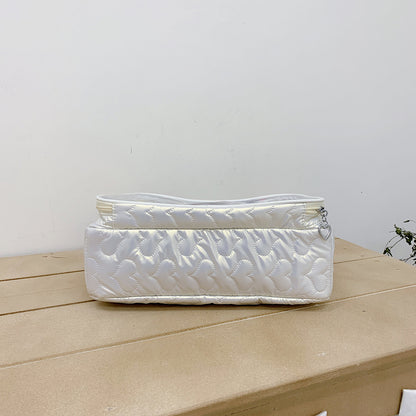 Quilted Puffy Ita Tote Bag with Transparent Mesh Display Window for Badges and Acrylic Stands