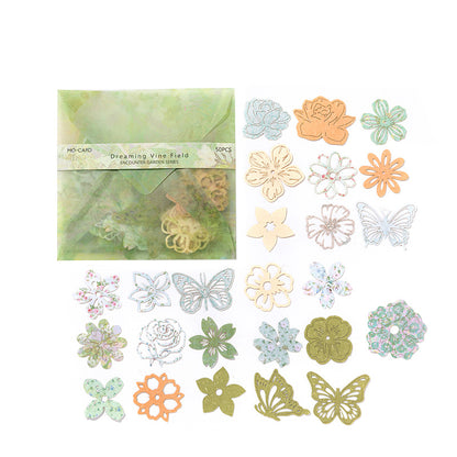 Paper Die Cut Flowers & Butterflies Scrapbooking Embellishments – Junk Journal Craft Pack