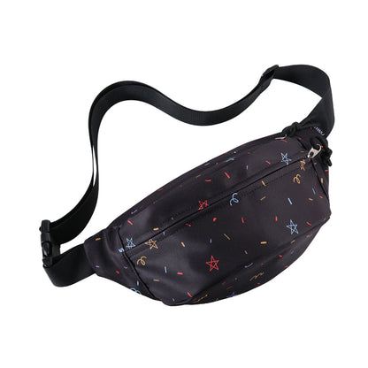 Kawaii Confetti Print Nylon Chest Bag — Women's Crossbody Sling Fanny Pack