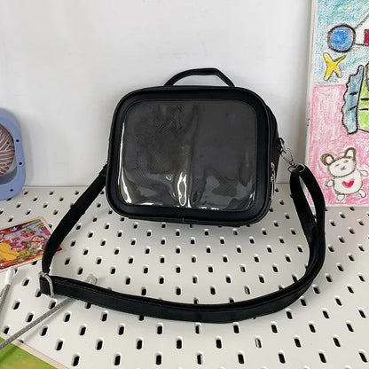 Clear Itabag Crossbody Messenger Bag DIY Display PU Leather Shoulder Bag for Anime Fans & JK Uniforms - Ita Bag Lover