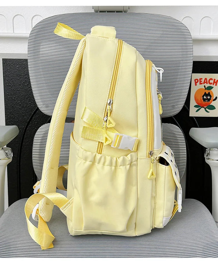 Miusi Kawaii Ita Bag Backpack with Clear PVC Display Window — Cute School Backpack for Anime & K-Pop Fans