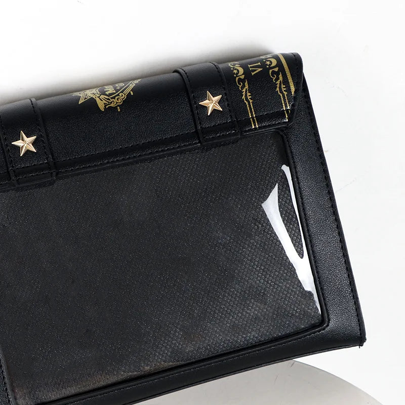 Magic Circle Grimoire Book Ita Bag | Transparent Window Display Crossbody Bag