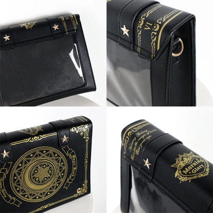 Magic Circle Grimoire Book Ita Bag | Transparent Window Display Crossbody Bag