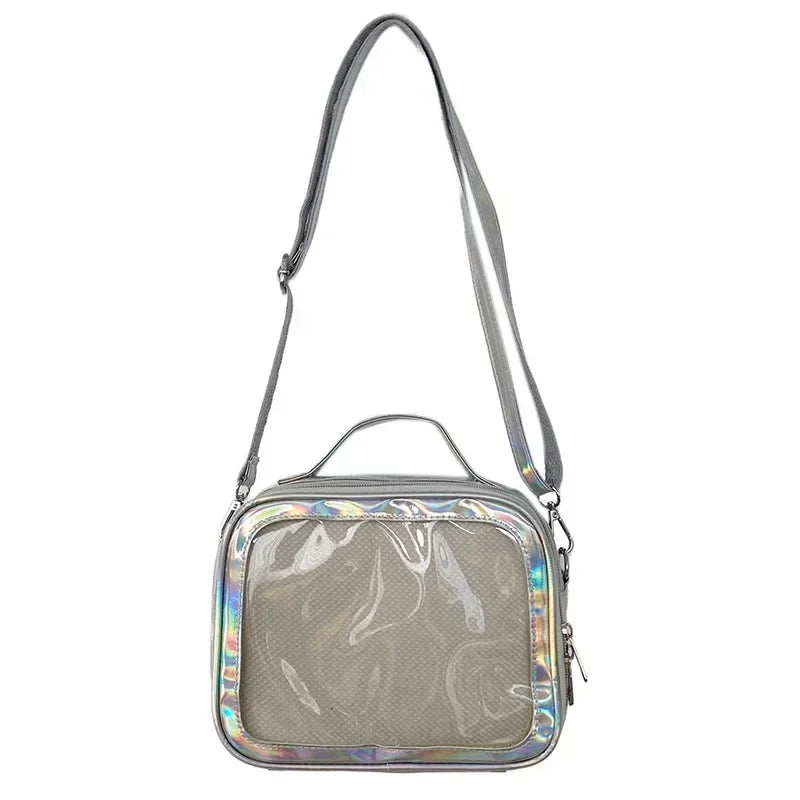 Clear Itabag Crossbody Messenger Bag DIY Display PU Leather Shoulder Bag for Anime Fans & JK Uniforms - Ita Bag Lover