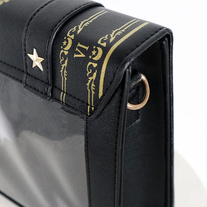 Magic Circle Grimoire Book Ita Bag | Transparent Window Display Crossbody Bag