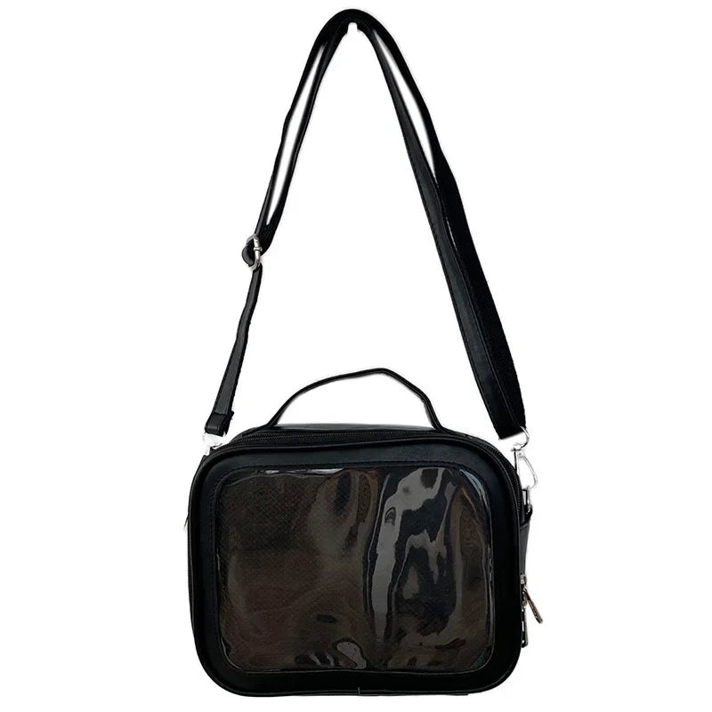 Clear Itabag Crossbody Messenger Bag DIY Display PU Leather Shoulder Bag for Anime Fans & JK Uniforms - Ita Bag Lover