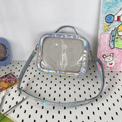 Clear Itabag Crossbody Messenger Bag DIY Display PU Leather Shoulder Bag for Anime Fans & JK Uniforms - Ita Bag Lover