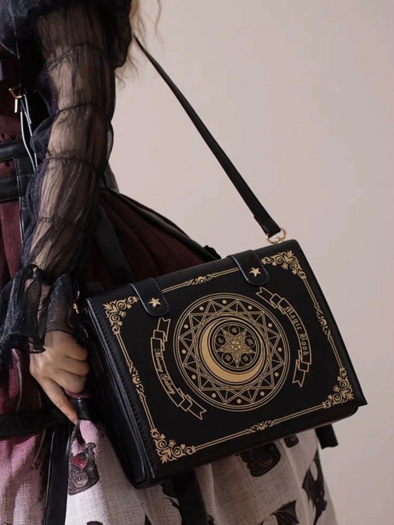 Magic Circle Grimoire Book Ita Bag | Transparent Window Display Crossbody Bag
