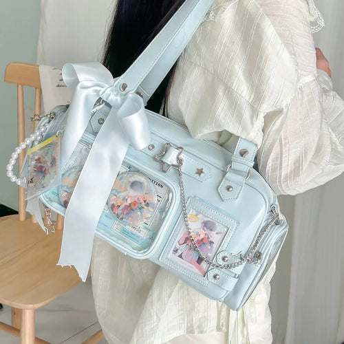 Star Chain Ita Bag — Boston Tote with Detachable Display Pouch for Anime Pins & Photocards