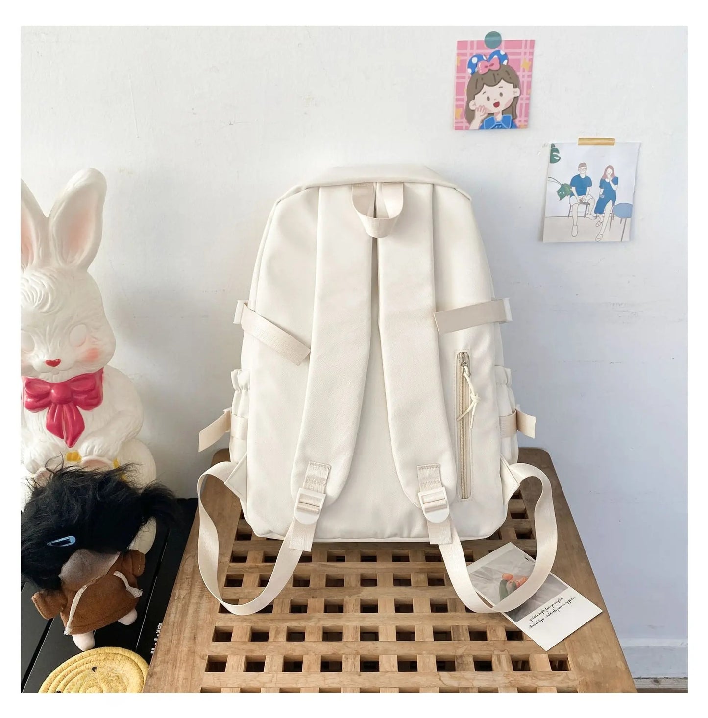 Large Kawaii Ita Bag Backpack — Dual Clear Window Display for Pins, Plushies & Anime Merch