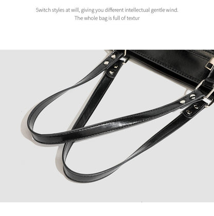 Vintage PU Leather Ita Bag — Large Capacity Clear Display Tote with Detachable Pouch