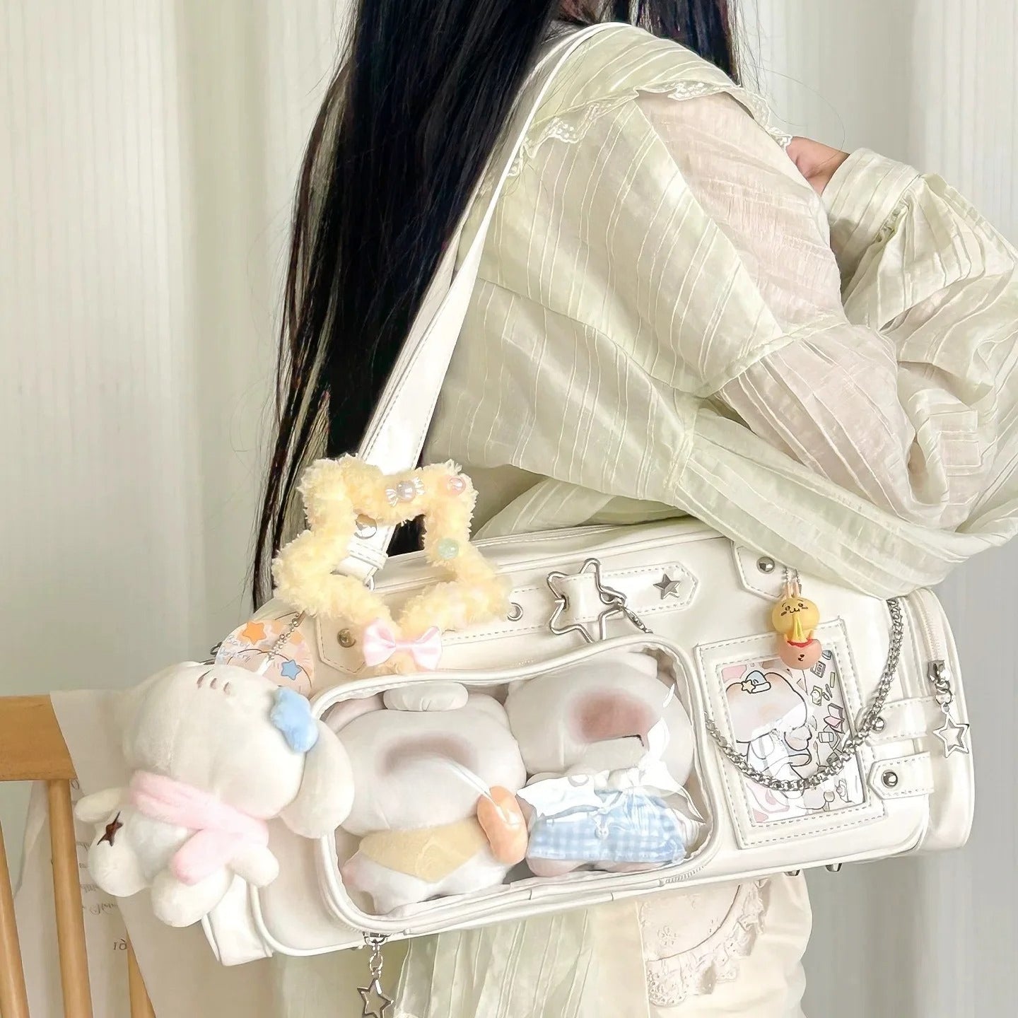 Star Chain Ita Bag — Boston Tote with Detachable Display Pouch for Anime Pins & Photocards